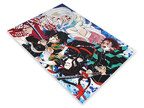 CosplayStudio Hochwertiges Kimetsu no Yaiba Wandbild auf Hartschaumplatte | Poster 30x42cm | Motiv: Demon Slayer