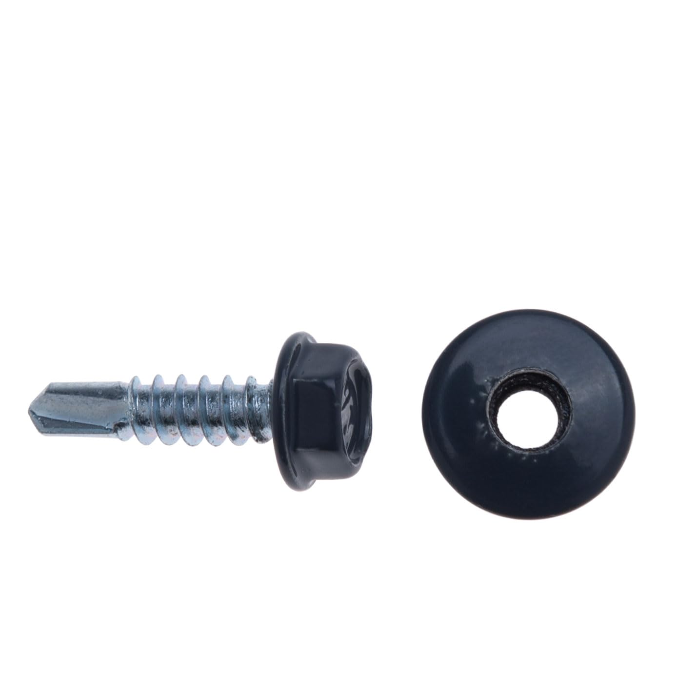 Roofing Screws 4.8x19mm (RAL 7024 Graphite) Self-drilling Metal to Metal Screws With Hexagon Head and Sealing washer - Image 3