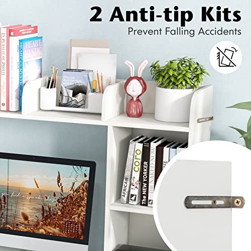 image for Tangkula Desktop Bookshelf, Countertop Storage Hutch with 5 Shelves fo