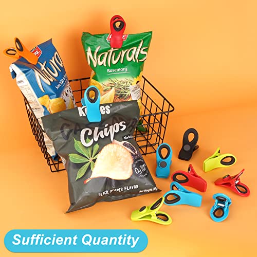 Jetmore 16 Pack Chip Clips Bag Clips, Office Paper Clamps, Multicolor Magnetic Clip for Food Packages, Multipurpose Plastic Clip for Food, Snack, Refrigerator, Kitchen, Paper, Binder Clips - Thumbnail 4