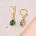 CiNily Womens Opal Dangle Earrings for Her Leverback Drop Earrings 14K Gold Green Black Opal Teardrop Earrings Cubic Zircon Gemstone Earrings Jewelry for Sensitive Ears