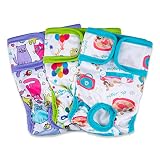Paw Legend Washable Reusable Female Dog Diapers - No Leak Doggie Diapers for Heat Cycle (3 Pack,Ador