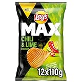 Lay's Max Lay's Max Chili & Lime Geschmack – Knusprige Kartoffelchips für eine gelungene Party (12 x 110 g)
