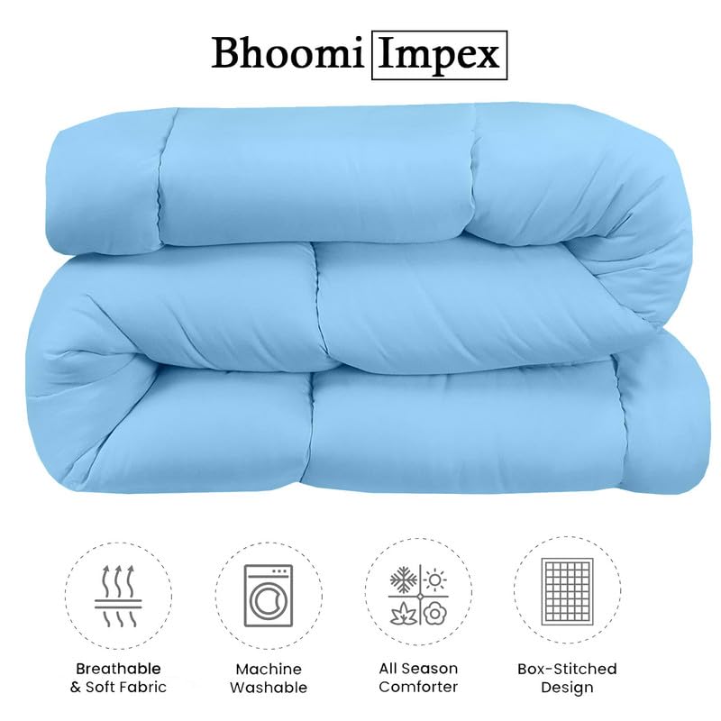 Image of Down Blanket, Extra Lightweight Summer Comforter for King Bed | 100 GSM Ac Comforter Super Soft Fluffy ComforterKing Bed Comforter | Dohar | Duvets |Soft Microfiber Fabric (100 GSM, Light Blue)