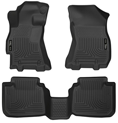 Husky Liners Weatherbeater Floor Mats | Fits 2015-2019 Subaru Legacy & Subaru Outback | Front & 2nd Row, 3-pc Black - 99671