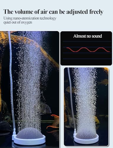 UPETTOOLS Aquarium Air Stone Fish Tank Bubbler Small Nano Air Bubble Stone Super-High Dissolved Oxygen Diffuser Makes Super Tiny Bubbles 2 Inch