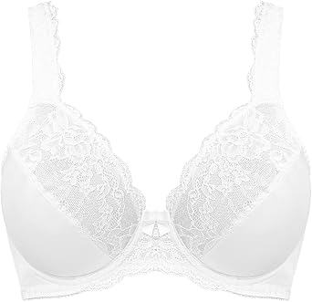 Women's Minimizer Bra Plus Size Full Coverage Underwire Unlined Lace Bras