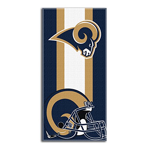 Image of Northwest The Company NFL Los Angeles Rams Beach Towel, 30 inch x 60 inch, Zone Read