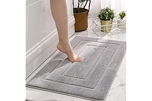 GRANNY SAYS Small Gray Bathroom Rug, 16 X 24 Inches