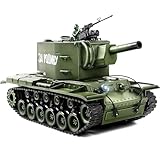Supdex 1/18 Soviet Union KV2 RC Tank, 2.4G Army Model Toy with Smoke, Sound and Lights, 165ft Remote Control, All-Terrain Indoor Outdoor Toy for Kids & Adults