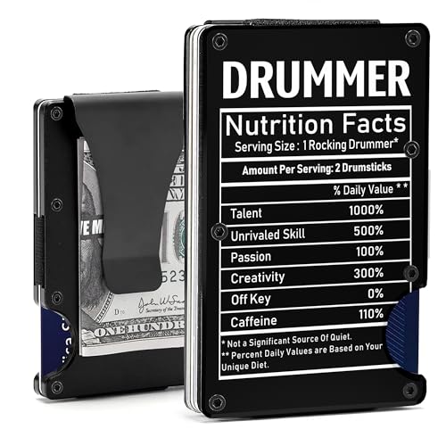 CREWZ Drummer Minimal Wallet Gift - Drummer Hourly Rate Money Clip - Drummer Ceramic Slim Wallet - Drummer Wallet - Drummer Wallet Gifts - Drummer Wallet3