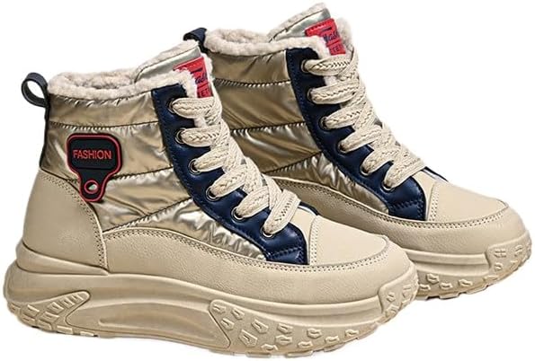 Womens Winter Snow Boots Warm Fur Lined Mid Calf Ankle Booties for Women Comfortable Outdoor Anti Slip Boots