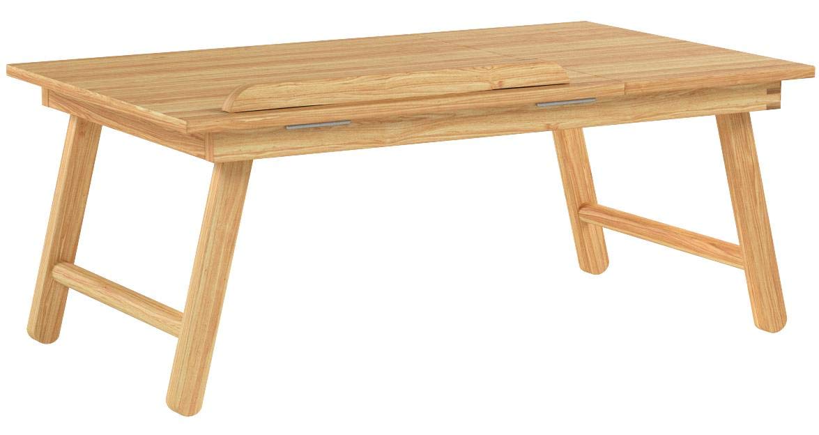 Relaxdays Laptoptisch aus Bambus HBT: 24 x 55 x 33 cm Beistelltisch, Natur & Betttablett Bambus H x B x T: ca. 25 x 52 x 33 cm Betttisch als Frühstückstablett oder Beistelltisch Serviertablett, Natur
