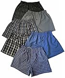 ToBeInStyle Boys' Pack of 3 or 6 Cotton-Blend Tartan Patterned Boxer Shorts - 3 Pack: Assorted - X-Large