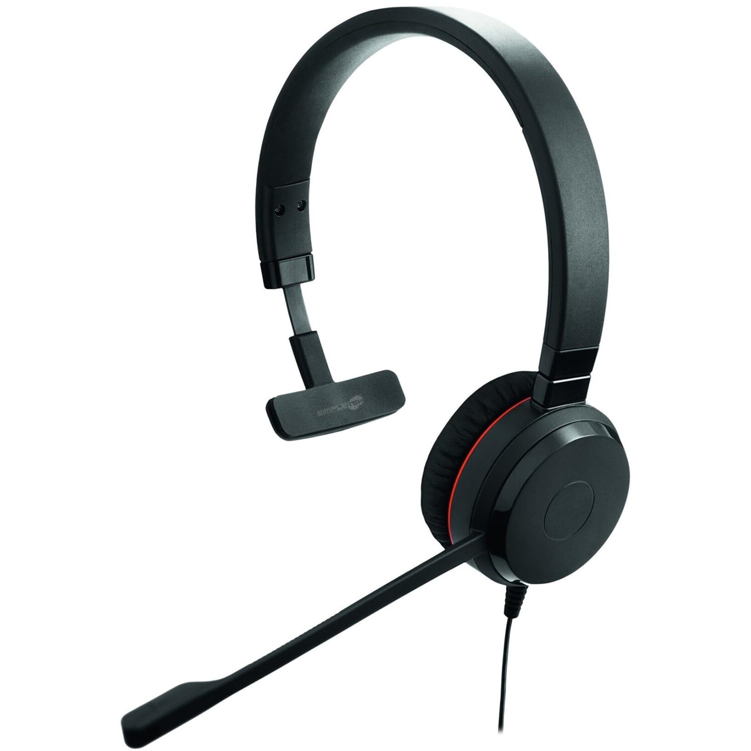SIMPLETEK - Cuffia Auricolare Mono UC Cablata con Filo Jack 3,5 mm e Microfono da Ufficio USB USB-A 5393-829-309 | Adattatore HSC060 ENC060 e Borsa Protettiva Inclusi