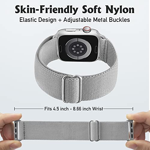 Image of Arae Stretchy WatchBand Compatible for Apple Watch Band 49 /45 /44 /42 /41 /40mm /38mm Comfortable Adjustable Sport Band for iWatch Series 10 9 8 7 6 5 4 SE 3 2 1 Women Men