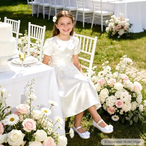 Image of Felix & Flora Toddler Flower Girl Dress Shoes - Girl Ballet Flats Party School Shoes Wedding