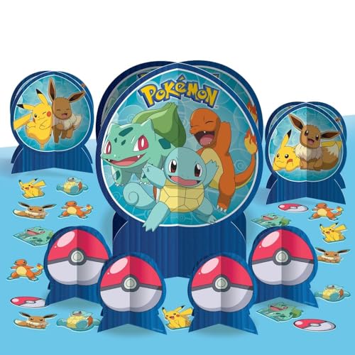 Captivating Blue Pokemon Table Centerpiece Kit (1 Pack) - Stunningly Unique Design & Highly Detailed - Perfect For Themed Parties & Events