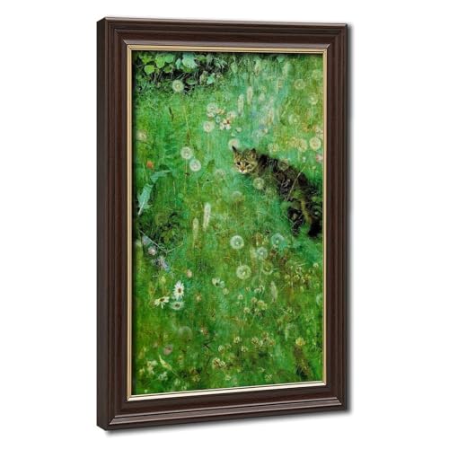 Toile imprimée chat Bruno Liljefors cadre en bois de qualité