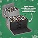 HOLDN’ STORAGE Christmas Ornament Storage Box with Dividers, Holds 72 Ornaments (3 Inch), Large Ball Storage Container with 3 Removable Trays, Durable and Portable - Gray