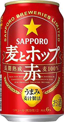 最安値 サッポロビール 麦とホップ 赤 350ml 24缶の価格比較