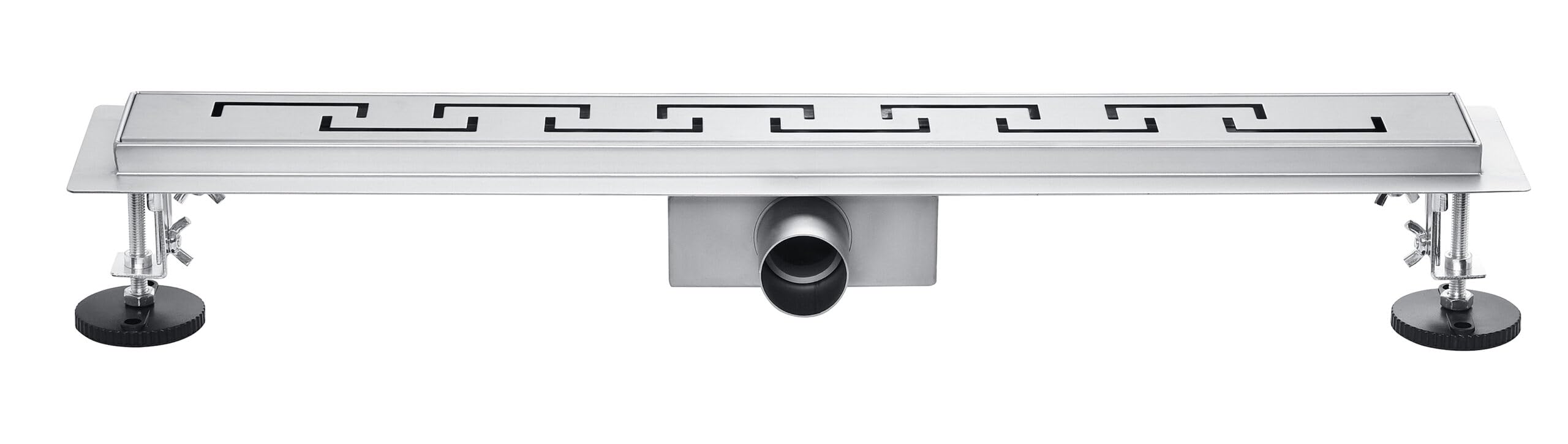 AQUAUNO - Canaleta de ducha de acero inoxidable de 90 cm – Desagüe lineal de acero inoxidable AISI 304 con cubierta de acero inoxidable, tapón de olor extraíble para la ducha en el suelo