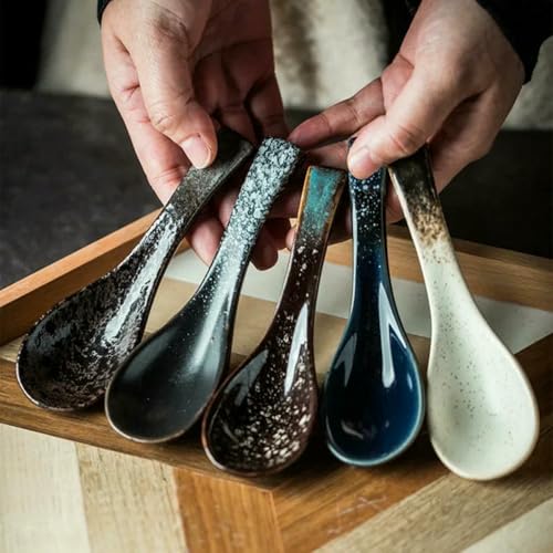 Cuillère à soupe rétro en céramique 13 cm pour riz et café - 3