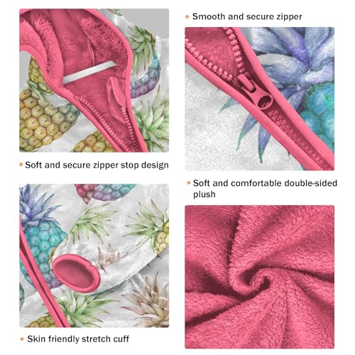 OTVEE Colored Pineapple Fruits Kids Hoodie Jacket Fall Spring Full Zip Warm Outwear Coat3