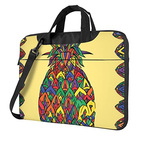 Sacoche ordinateur portable motif ananas et porte-documents de travail arc-en-ciel