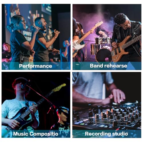 EBJ Wireless in Ear Monitor System, UHF in-Ear Monitoring with Transmitter Receiver Clip On,20 Adjustable Channel One to Many, Auto-Pairing,Wireless IEM for Band Rehearsal,Studio,Small Gigs (SQ-01) by EBJ - Image 9