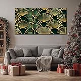 AJOUTEZ UNE TOUCHE ARTISTIQUE ET MODERNE À VOTRE SALON : Transformez votre espace avec nos tableau decoration murale avec impressions Art Décoratif Éventail pliable. Cette peinture murale imprimée sur toile sans cadre (80x160cm) apporte une nouvelle dimension visuelle à votre intérieur, avec 2 cm de marge pour un encadrement personnalisé