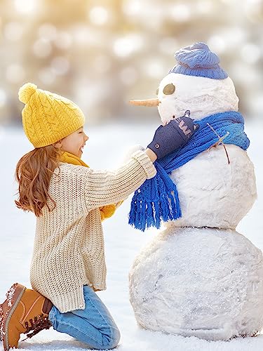 Geyoga 3 Pairs Kids Fingerless Gloves Convertible Flip Top Gloves Winter Warm Half Finger Mitten for Kids Boy Girl 5-10 Years(Purple, Sky Blue, Gray Mouse)4