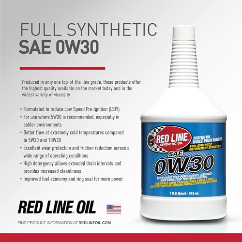 Aceite motor fully synthetic SAE 0W30 Red Line 1 cuarto miniatura 6