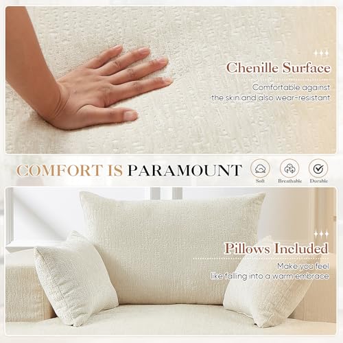 Sillón Redondo Chenille Beige miniatura 6