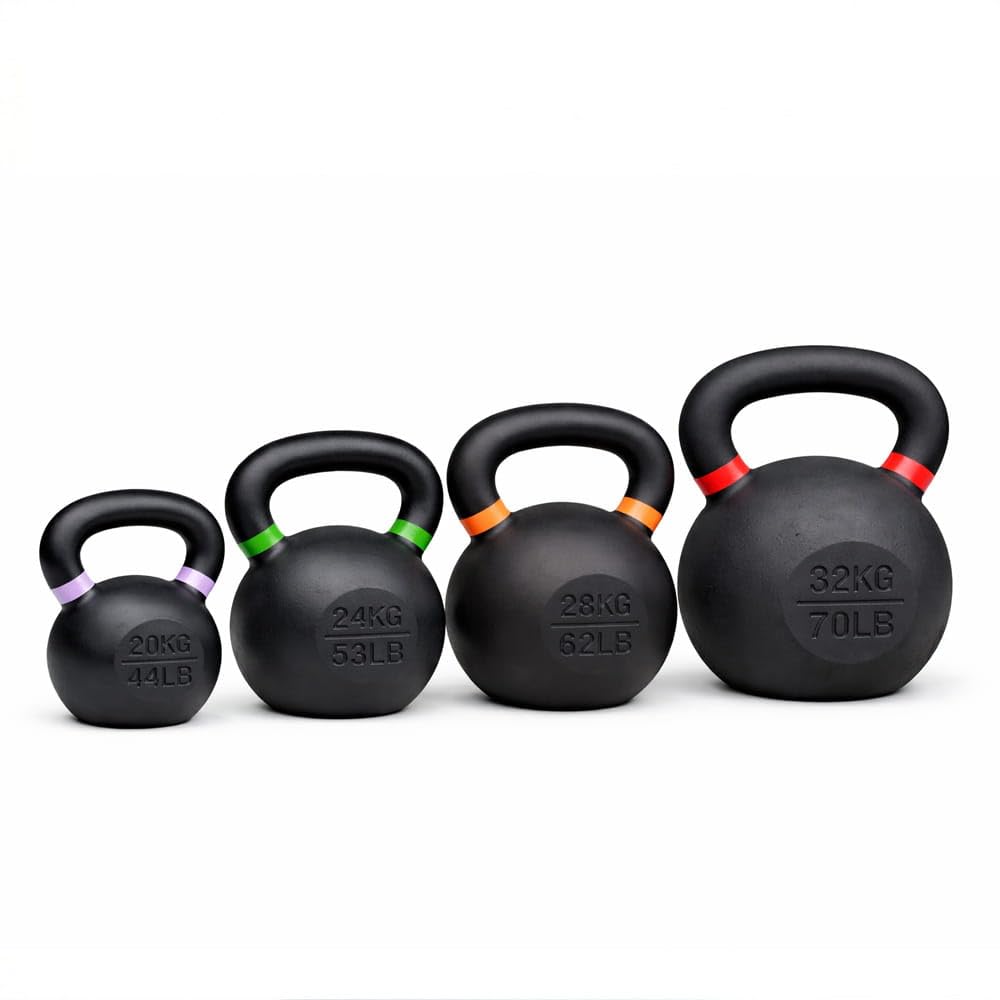Set Kettlebells Hierro Fundido 20-32kg | Pesas Rusas Cast Iron | Entrenamiento Funcional y Fuerza