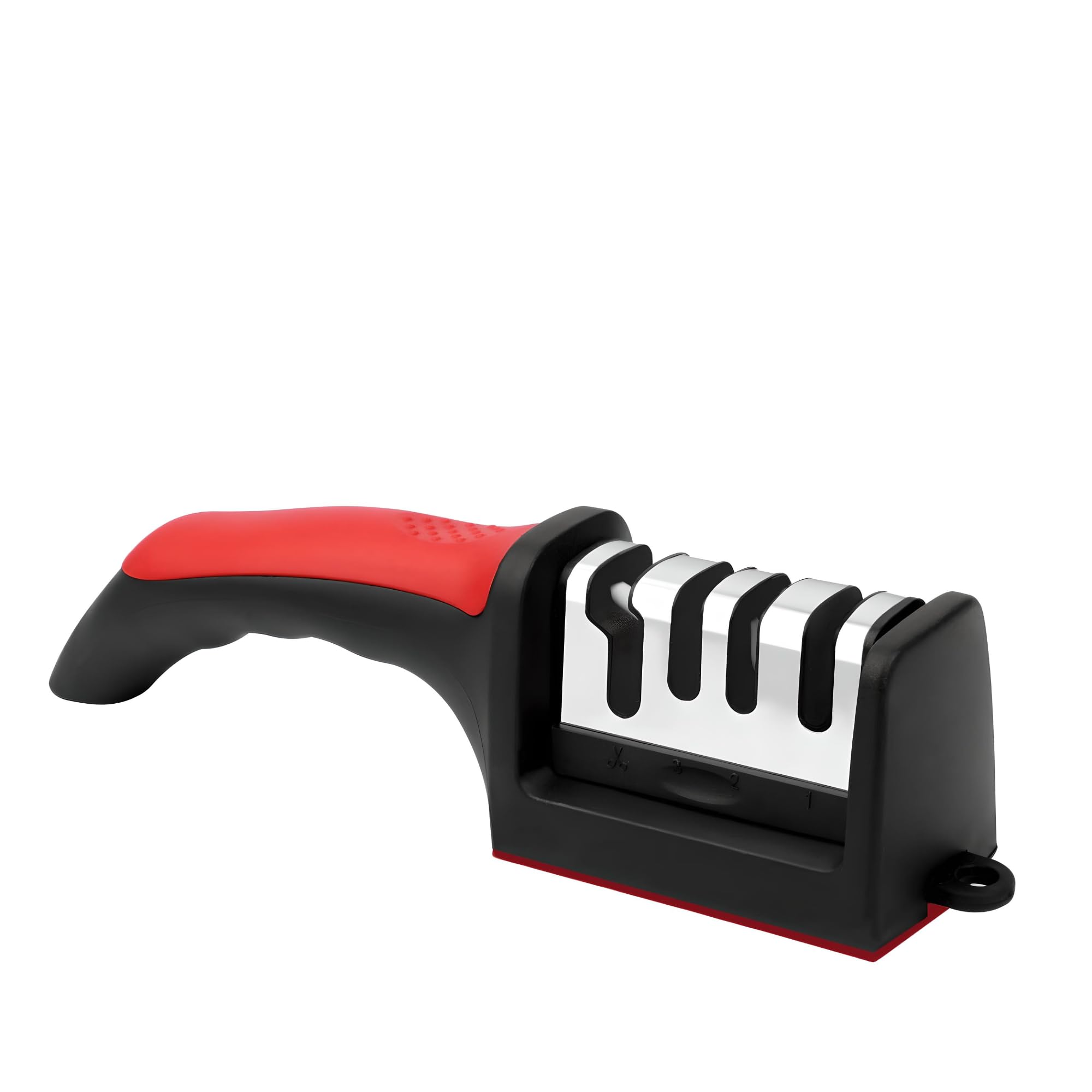 4-in-1 Kitchen Knife Sharpener - Stainless Steel 4 Stage Sharpening Tool with Ergonomic Handle for Chef Knives Scissors