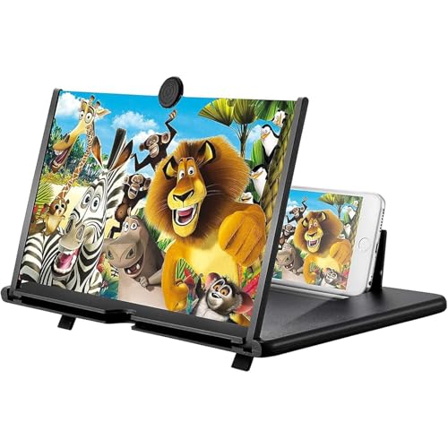Divons Amplificador Pantalla móvil, 18 Pulgadas HD Pantalla Aumento movil, para Todos los Smartphones, antiluz Azul, Lupa Pantalla movil 3D para Ver vídeos de películas