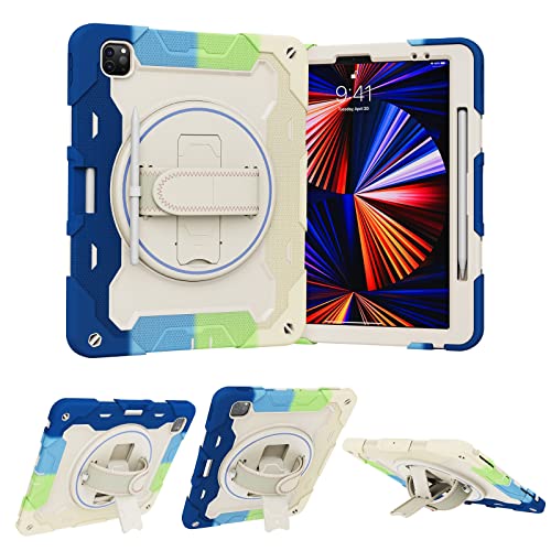 Coque iPad Pro 12.9 antichoc enfant silicone support dragonne 360