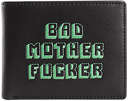 Image of Officially Licensed Black /Green Embroidered Bad Mother Leather Wallet