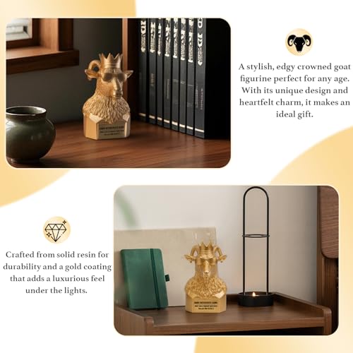 Estatua decorativa G.O.A.T. dorada para hombre 6.7 in miniatura 6