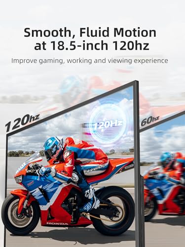 Image of Portable Monitor 18.5 inch 120hz for Laptop, FHD 1080P Portable Gaming Monitor w /VESA Stand HDR Speakers USB C Mini HDMI for Phones PC Gaming Devices, Travel Second Screen for Business
