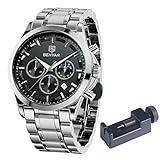 chronograph influx PREMIUM QUALITY: Die Analoguhr mit Quarzwerk bietet einen edlen Look. Das Gehäuse besteht aus hochwertigem Edelstahl. Das Zifferblatt verfügt über eine integrierte Datumskalenderfunktion, die das Datum anzeigt. Der Gurt ist weich und angenehm zu tragen.