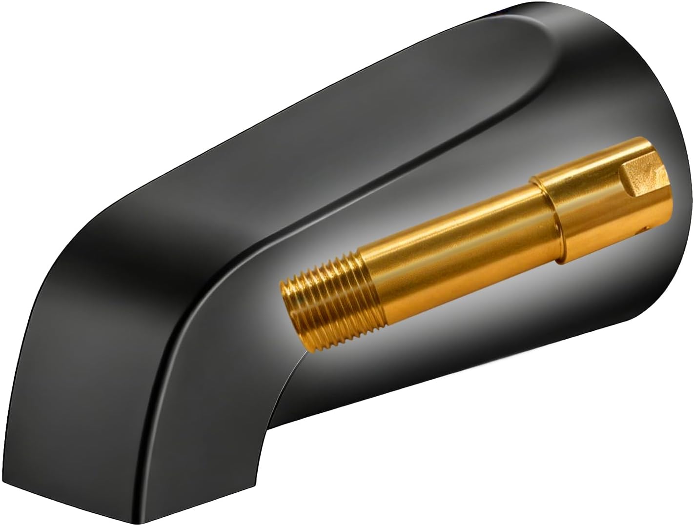 Tub Spout Without Diverter, Slip-On Tub Spout, Heavy Duty All Metal Bathtub Faucet with Brass,Shower Slip-on Bathtub Faucet for 1/2 Inch Copper Pipe,5-3/8 Inch Bath Tub Faucet Replacement,Matte Black