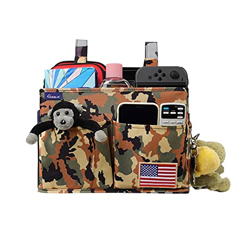 Image of Surblue Bedside Caddy Hanging Organizer Bedside Storage Bag for Bunk and Hospital Beds (Z-Y-Small Desert)