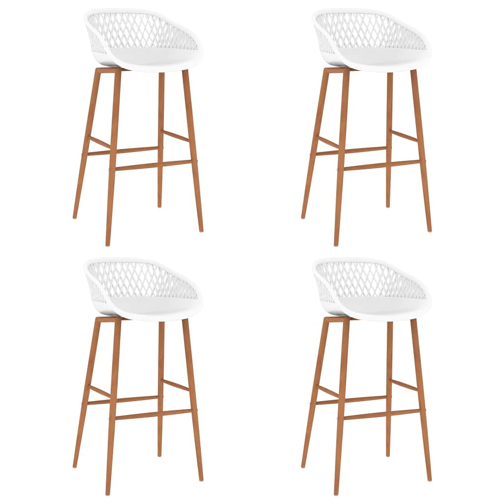 Set da bar in bianco e nero, moderno tavolo con pannello in MDF, 4 sgabelli ergonomici da bar per sala da pranzo, cucina, soggiorno, piccoli mobili da stanza