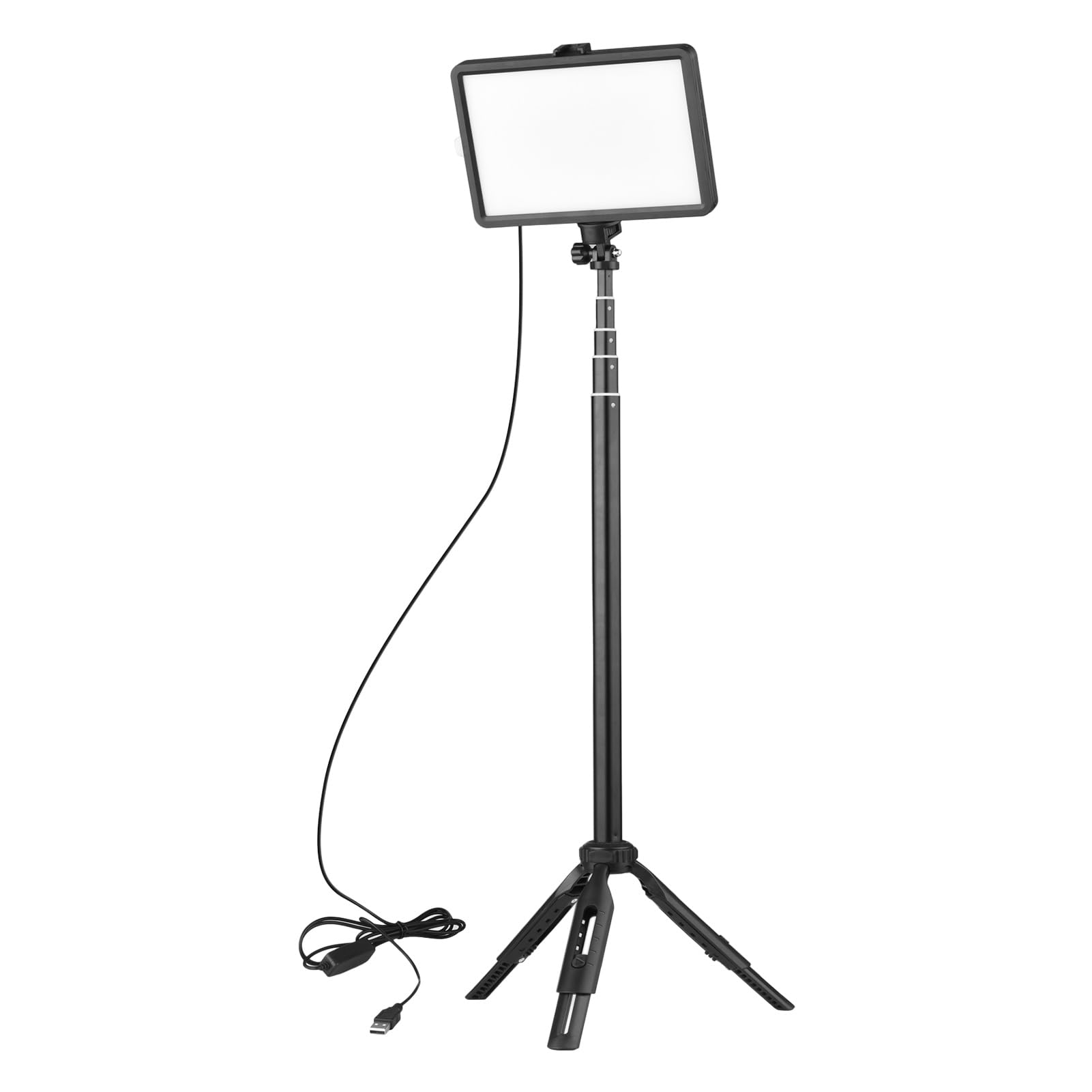 luce video led,HUIOP Kit luce video LED USB Illuminazione per videoconferenza con 2 * Luce di riempimento LED 3200K-5600K dimmerabile + 2 * Treppiede estensibile + 16 * Filtri colorati per streaming l