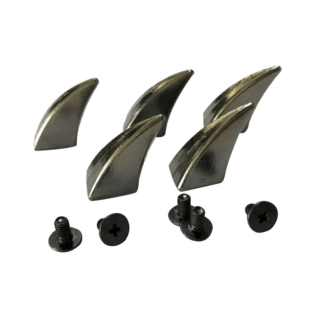Enakshi 5 Pieces Horn Shape Screwback Rivets Stud Spikes for Leather Craft Gray-image-36