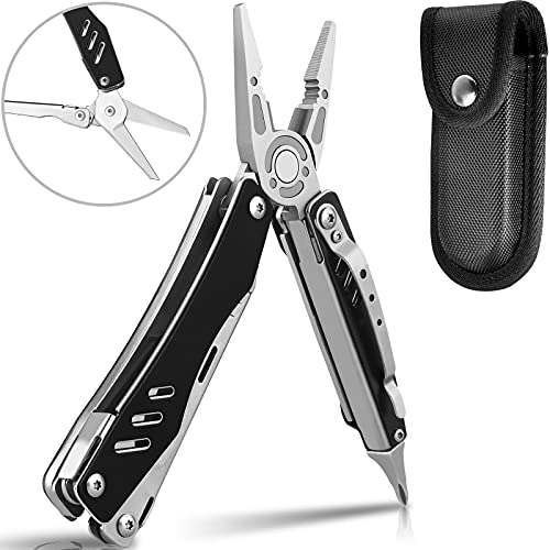 DPNAO 9 in 1 Multitool Portable Folding Pocket Knife Pliers Screwdriver Cutter Stainless Steel Survival Tool