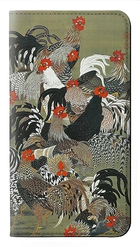 Housse cuir iPhone 15 Plus Ito Jakuchu Rooster : l'idée cadeau idéale pour amateurs d'art