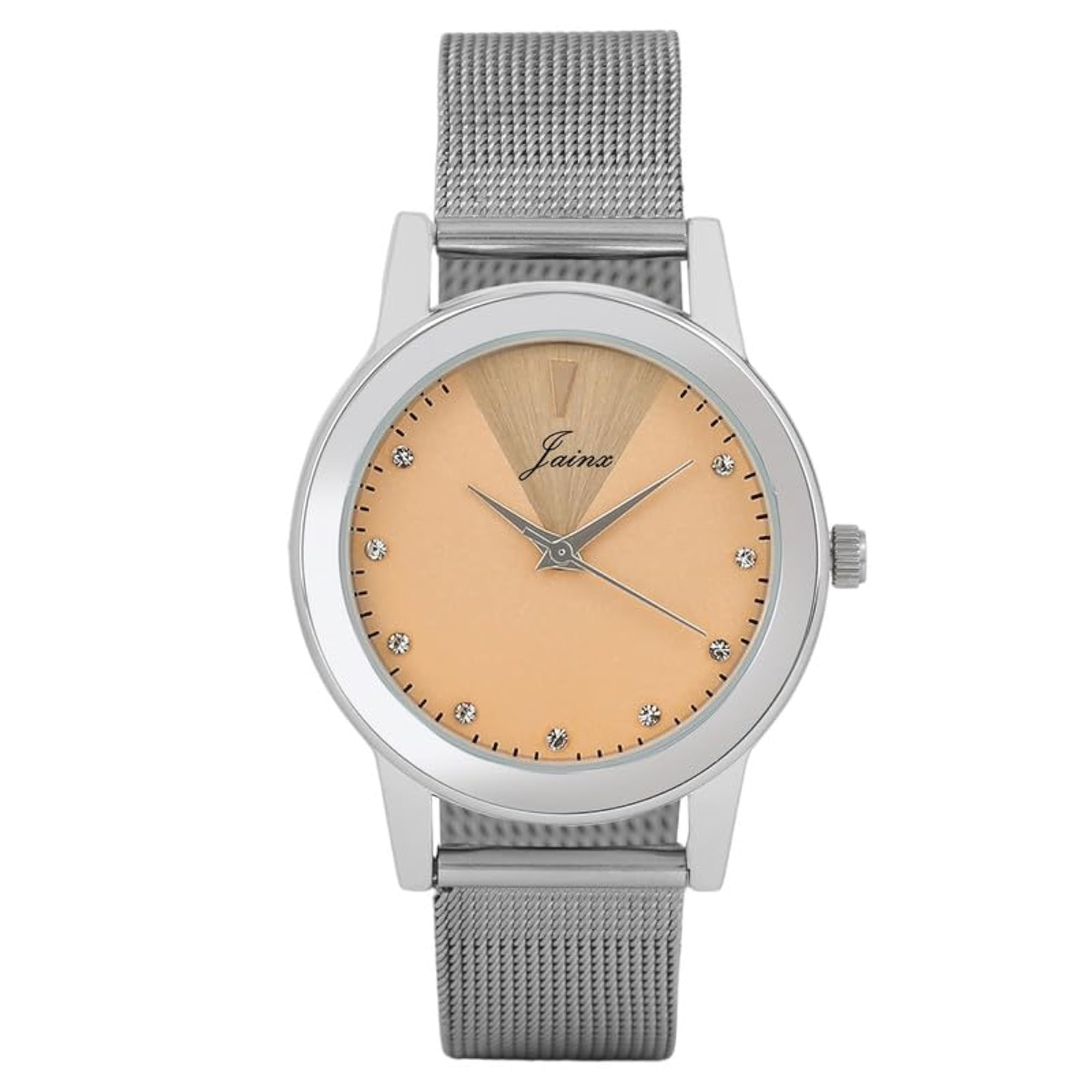 Women's Silver Mesh Chain Analog Wrist Watch with Colourful Dials